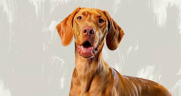 Vizsla húngaro deitado em fundo claro