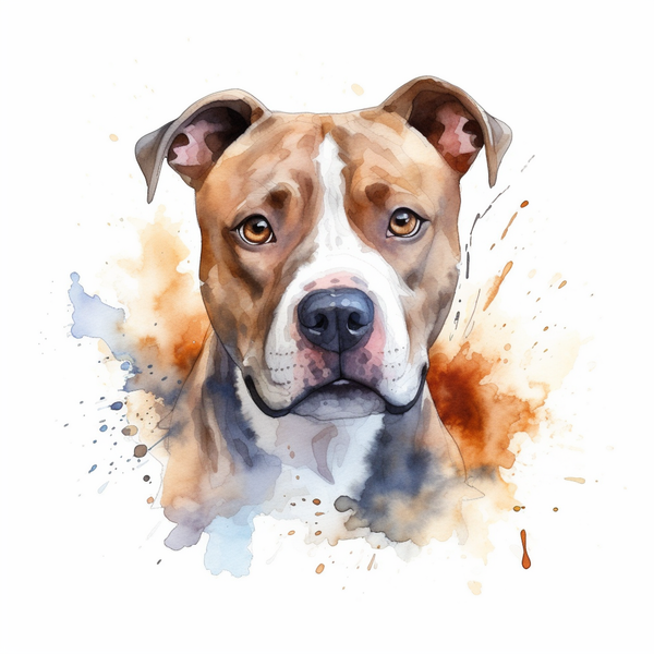 Ilustração em aquarela de american staffordshire