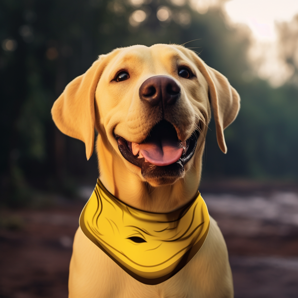 Ilustração de labrador amarelo com bandana