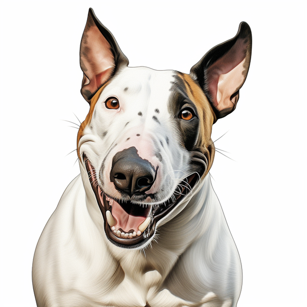 Ilustração de bull terrier branco sorrindo