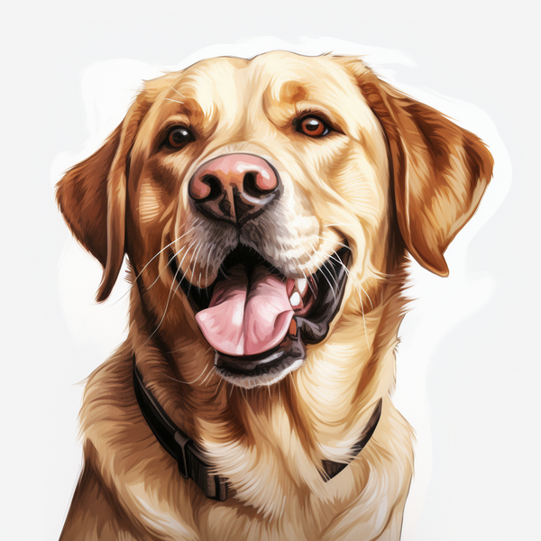 Ilustração de labrador dourado sorrindo
