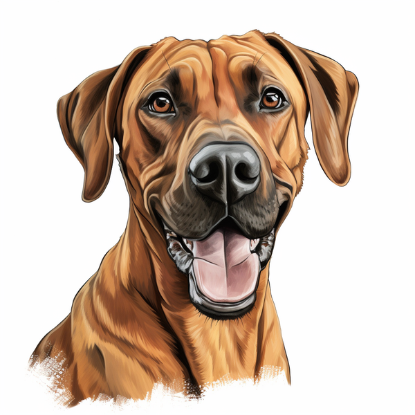 Ilustração de rhodesian ridgeback sorrindo
