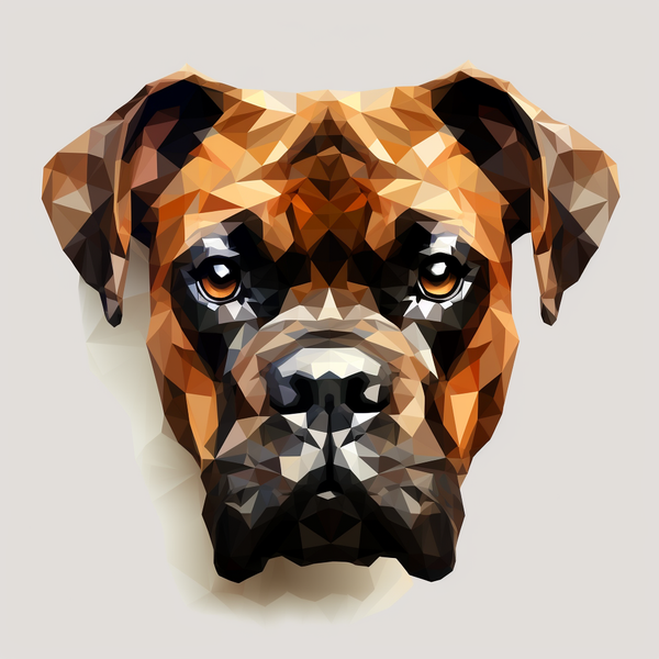 Ilustração geométrica do rosto de um boxer