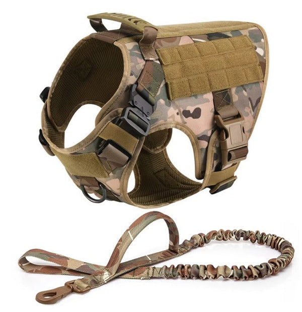 Peitoral tático camuflado com guia elástica