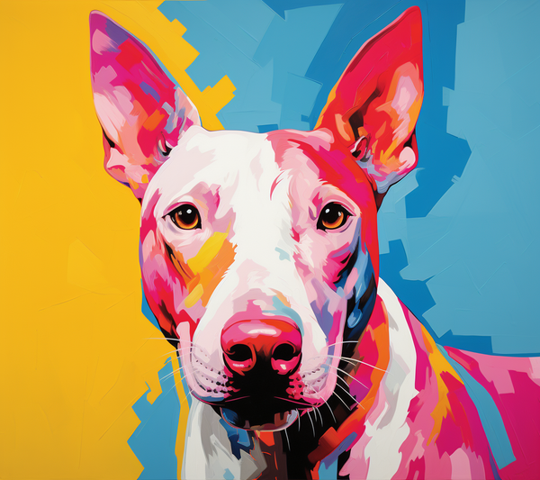 Pintura colorida em estilo pop art de bull terrier