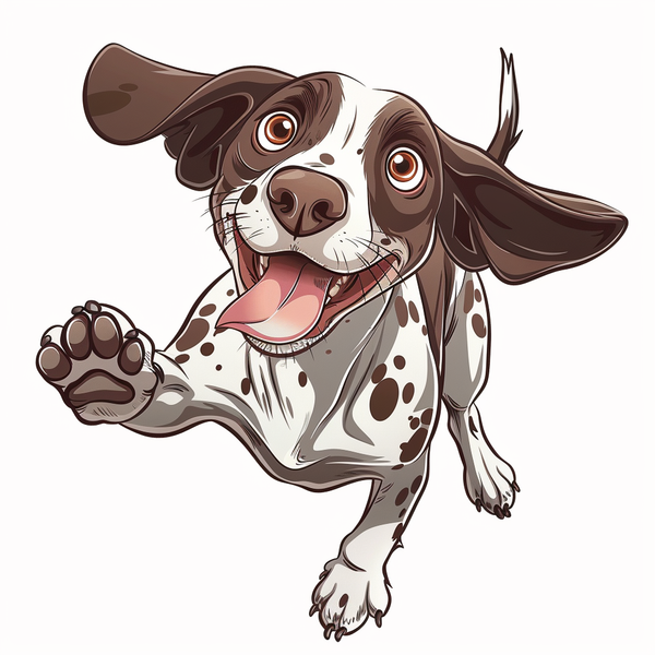 Ilustração de pointer alemão de pelo curto correndo