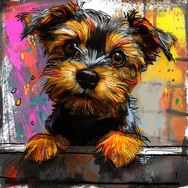 Ilustração colorida de yorkshire terrier